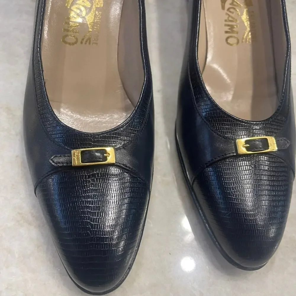 Salvatore Ferragamo navy shoes 8AAAA